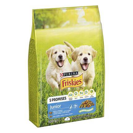 FRISKIES Junior s kuraťom, mliekom a pridanou zeleninou