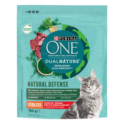 Purina ONE Dual Nature Sterilized s hovädzím a spirulinou