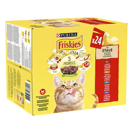 FRISKIES Multipack hovädzí/kura/jahňacie/kačica