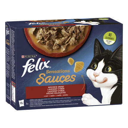 FELIX Sensations Sauces Multipack hovädzie/jahňacie/morka/kačica och. om. 12x85g
