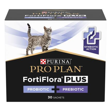 PURINA® PRO PLAN® FortiFlora® PLUS kombinácia probiotík a prebiotík pre mačky