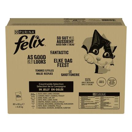 FELIX Fantastic Multipack hovädzie/kura/kačica/jahňacie v želé 80x85g