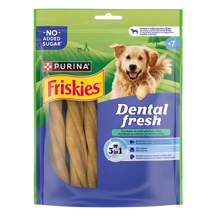 Friskies Dental Fresh maškrty pre psov 3v1 M