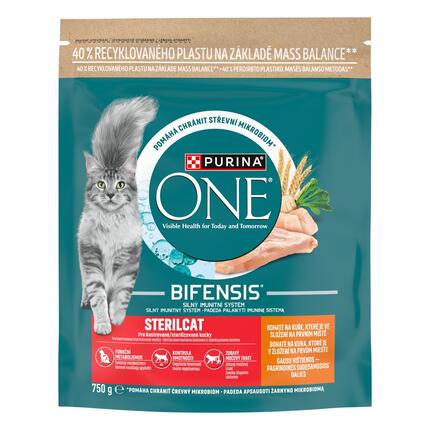 Purina ONE Bifensis Sterilised granule pre mačky kura