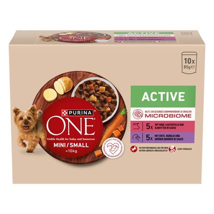 Purina® ONE® Mini Dog Active kapsičky pre psov hovädzie, kačka v šťave