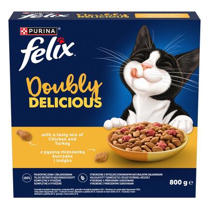 FELIX® Doubly Delicious s lahodnou kombináciou kuraťa a morky, bohaté na cviklu