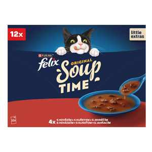 FELIX® Soup polievky s hovädzím, kuraťom, jahňacím 12x 48 g