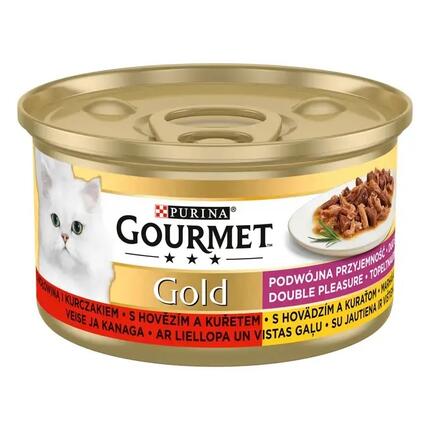 GOURMET GOLD Duo Hovädzie a Kura - predná strana