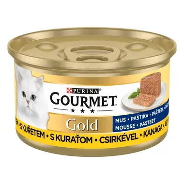 GOURMET GOLD Paštéta pre mačky s kuraťom - predná strana