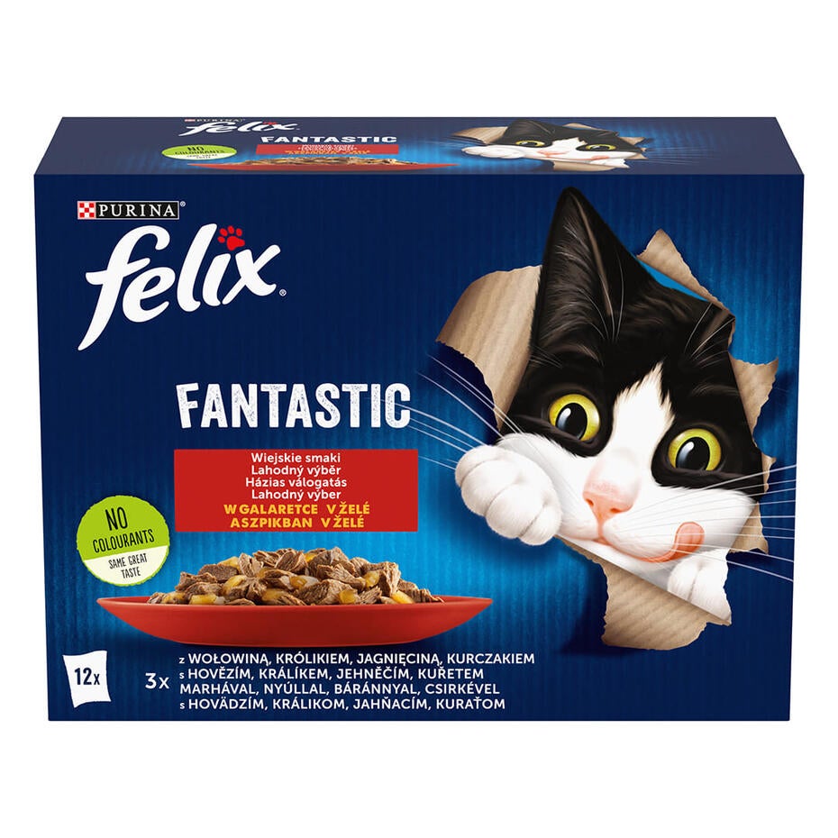 FELIX Fantastic Multipack kura/hovädzie/králik/jahňacie v želé 12x85g