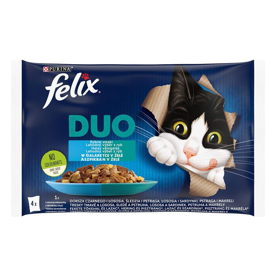 FELIX Fantastic DUO Multipack Lahodný výber z rýb v želé 4x85g