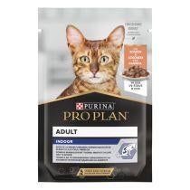PRO PLAN CAT Indoor, mokré krmivo pre mačky s lososom