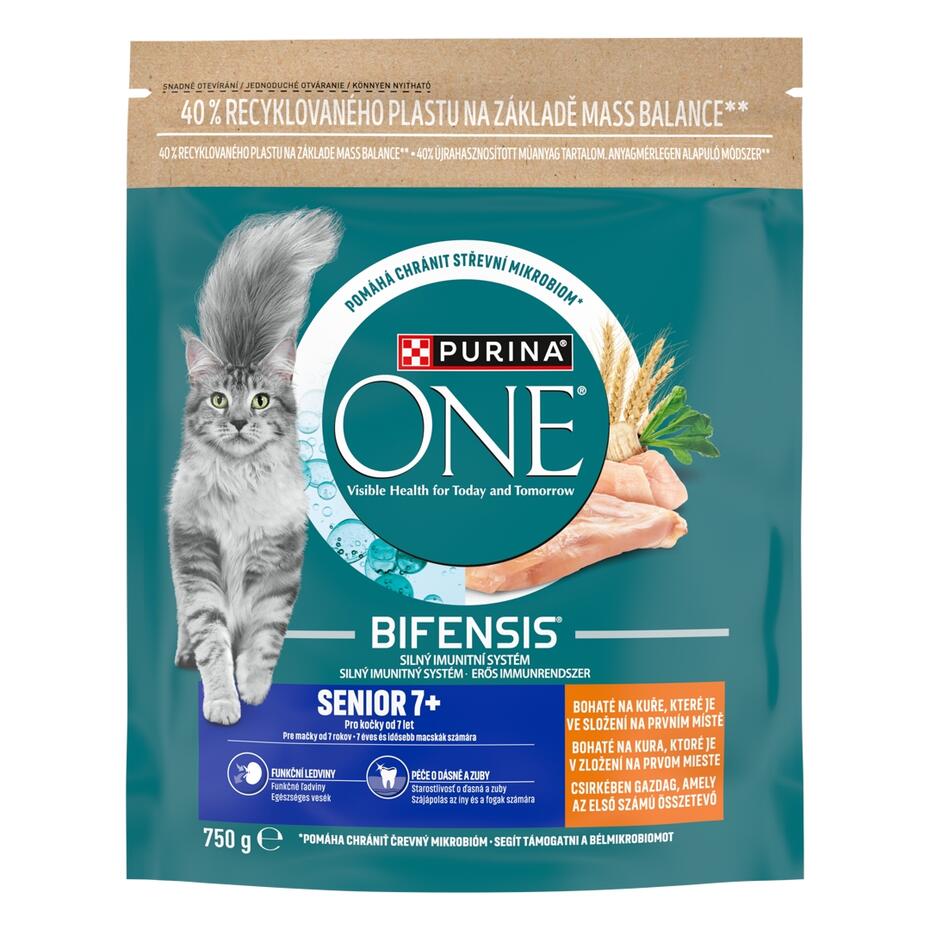 Purina ONE Bifensis Senior 7+ granule pre mačky kura