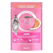 PURINA ONE Junior mini filetky s lososom a mrkvou v šťave