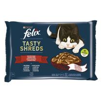 FELIX Tasty Shreds Multipack hovädzie/ kura v šťave 4x80g