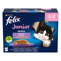 FELIX Fantastic Junior Multipack hovädzie, kura, sardinky, losos v želé 12x85g