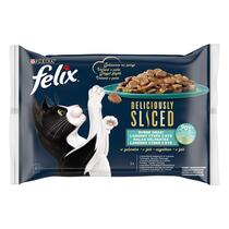 FELIX Deliciously sliced Multipack losos/ tuniak/ treska/ platesa v želé 4x80g