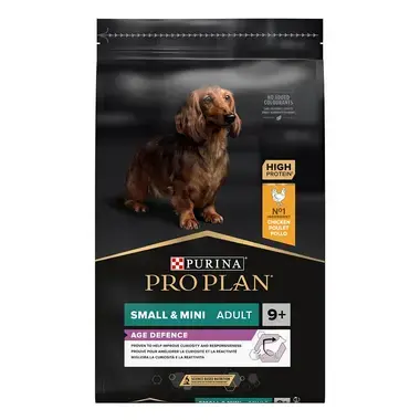 PRO PLAN SMALL & MINI ADULT 9+ AGE DEFENCE granule pre psov s kuraťom