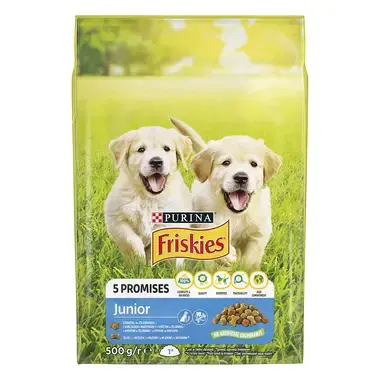 FRISKIES Junior s kuraťom, mliekom a pridanou zeleninou