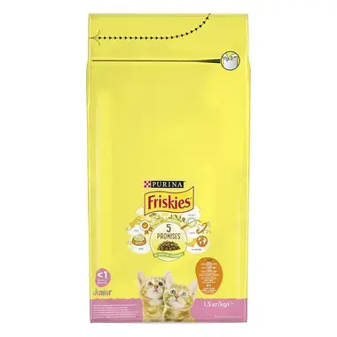 FRISKIES Junior s kuraťom, mliekom a pridanou zeleninou