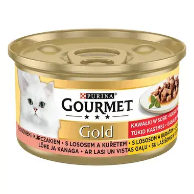 GOURMET GOLD Kúsky Losos a kura vo šťave