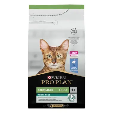 PURINA® PRO PLAN® Adult Sterilised Renal Plus suché krmivo pre mačky s králikom