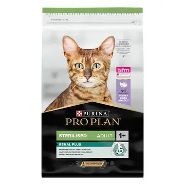 PRO PLAN CAT ADULT STERILISED RENAL PLUS suché krmivo pre mačky s morkou