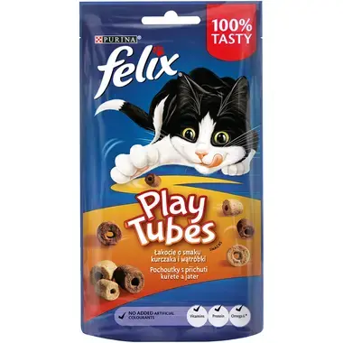 FELIX PLAY TUBES s příchuťou kuraťa a pečene