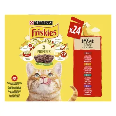FRISKIES Multipack hovädzí/kura/jahňacie/kačica