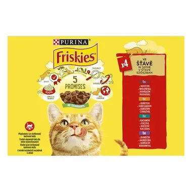 FRISKIES Multipack kura/hovädzie/jahňacie/kačica