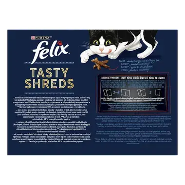 FELIX Tasty Shreds Multipack hovädzie/kura/kačica/morka v šťave 12x80g