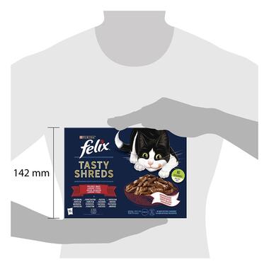 FELIX Tasty Shreds Multipack hovädzie/kura/kačica/morka v šťave 12x80g