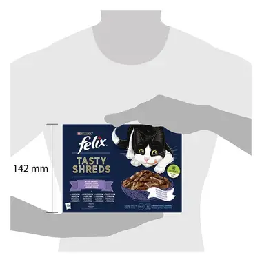 FELIX Tasty Shreds Multipack hovädzie/kura/losos/tuniak v šťave 12x80g