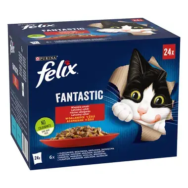 FELIX Fantastic Multipack kura/hovädzie/králik/jahňacie v želé 24x85g