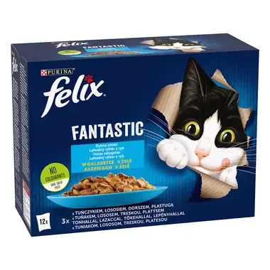 FELIX Fantastic Multipack losos/platesa/tuniak/treska v želé 12x85g