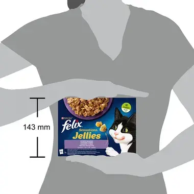 FELIX Sensations Jellies Multipack jahňacie/makrela/treska/morka v och. želé 12x85g