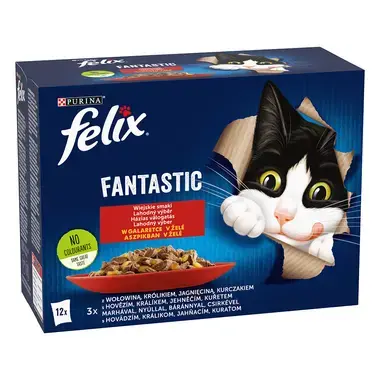 FELIX Fantastic Multipack kura/hovädzie/králik/jahňacie v želé 12x85g