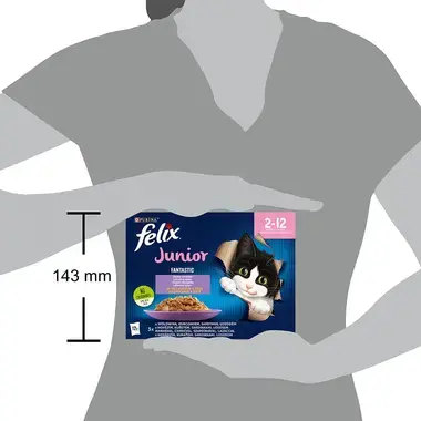 FELIX Fantastic Junior Multipack hovädzie, kura, sardinky, losos v želé 12x85g