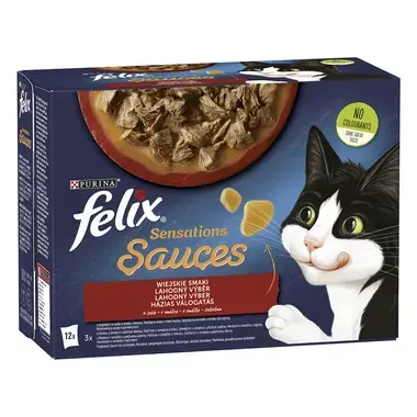 FELIX Sensations Sauces Multipack hovädzie/jahňacie/morka/kačica och. om. 12x85g