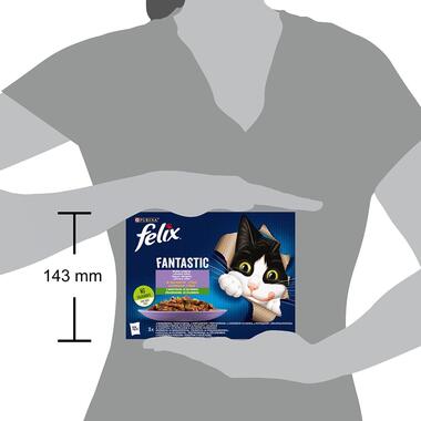 FELIX Fantastic Multipack hovädzie s mrkvou/ kura s rajčinami/ losos s cuketou/ pstruh so zel. fazuľ. v želé 12x85g