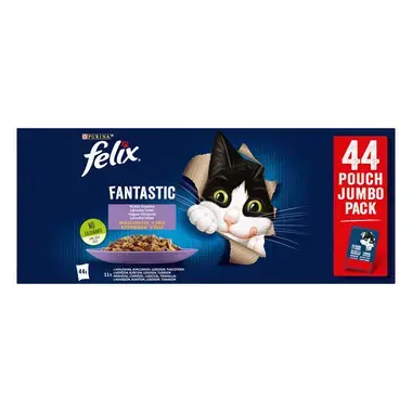 FELIX Fantastic Multipack hovädzie/ kura/ losos/ tuniak v želé 44x85g