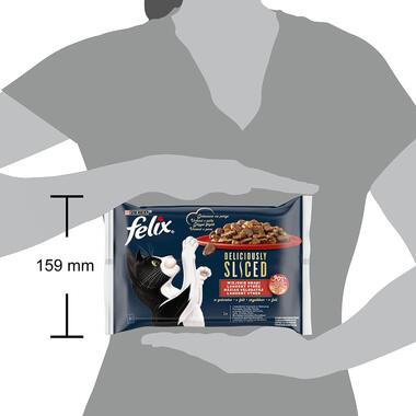 FELIX Deliciously sliced Multipack hovädzie/kura/kačica/morka v želé 4x80g
