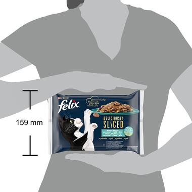 FELIX Deliciously sliced Multipack losos/ tuniak/ treska/ platesa v želé 4x80g