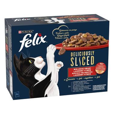 FELIX Deliciously sliced Multipack hovädzie/kura/kačica/morka v želé 12x80g
