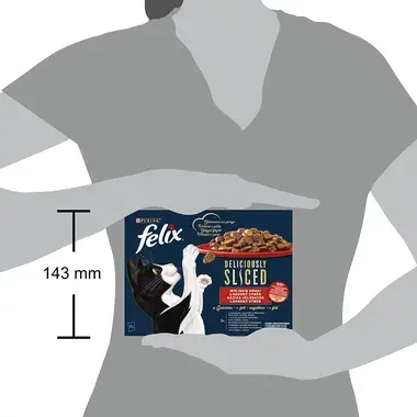 FELIX Deliciously sliced Multipack hovädzie/kura/kačica/morka v želé 12x80g