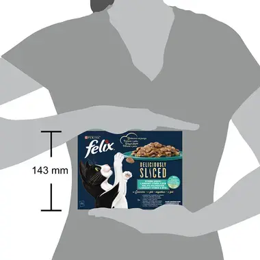 FELIX Deliciously sliced Multipack losos/ tuniak/ treska/ platesa v želé 12x80g