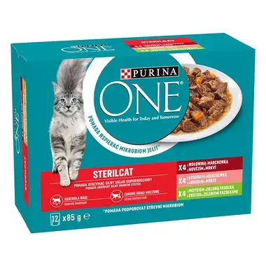 PURINA ONE Multipack Sterilcat mini filetky s hovädzím a mrkvou