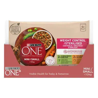 ONE MINI Dog Weight Control Morka a kura v šťave