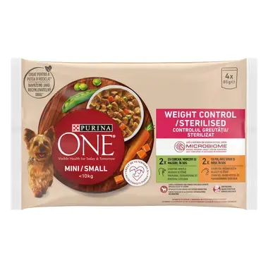 ONE MINI Dog Weight Control Morka a kura v šťave