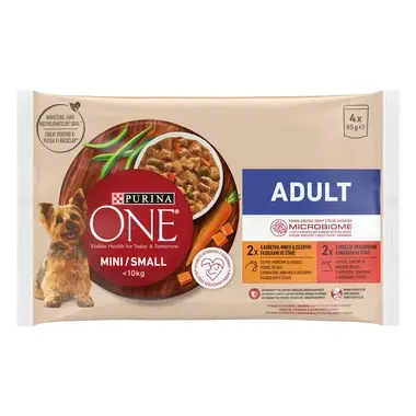 ONE MINI Dog Adult Kura a hovädzie v šťave